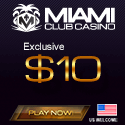 Miami Club Casino on Gambling City - EXCLUSIVE BONUS - $10 No Deposit Required